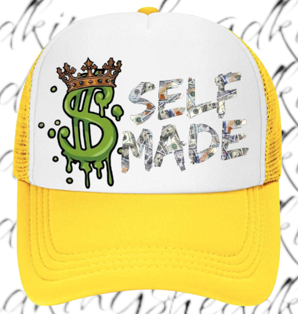 Dollar King Hat Adjustable Snapback Trucker Hat Self Made Dollar Money Hat