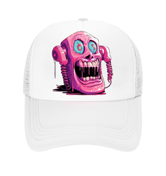 Scary Face Hat Adjustable Snapback Trucker Hat Alien Scary Screaming Phone Face