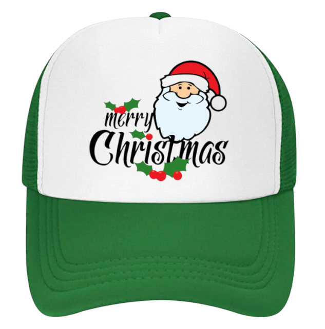 Santa Hat Adjustable Snapback Trucker Hat Santa Christmas Hat Holiday Gift Hat