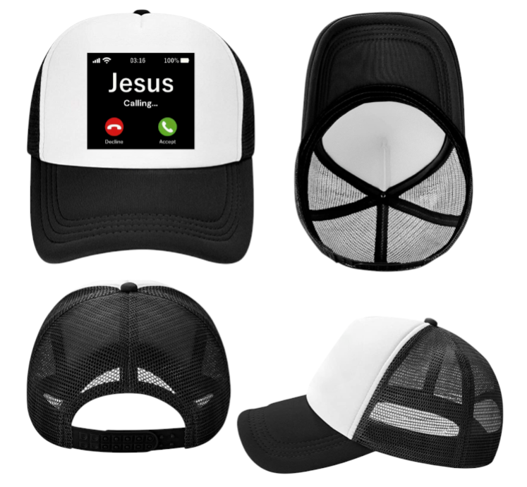 Jesus Is King Hat Adjustable Snapback Trucker Hat Religious Prayers Faith Bless