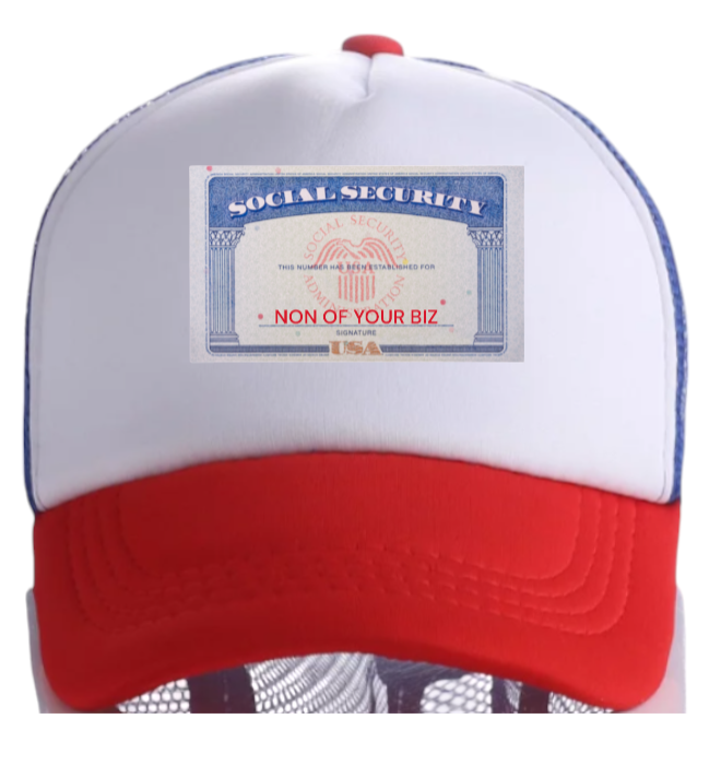Social Security Hat Adjustable Snapback Trucker Hat Non Of Your Biz Funny Hat