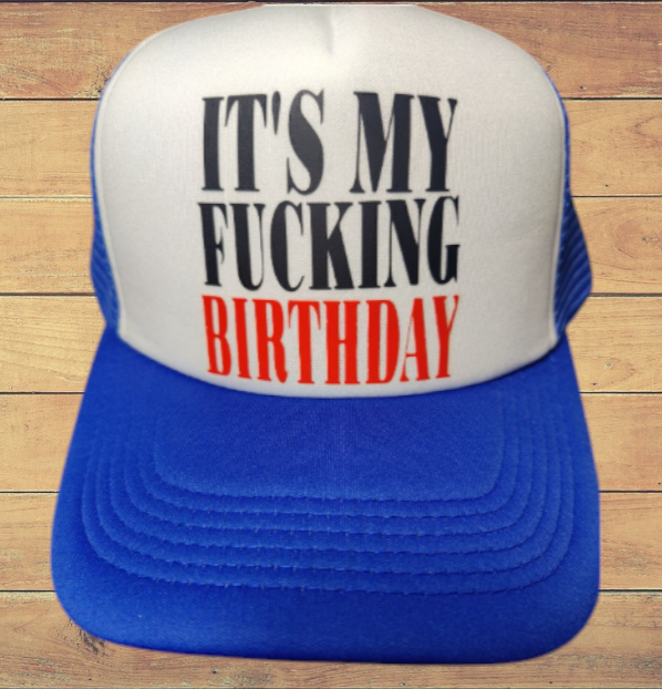Birthday Hat Adjustable Snapback Trucker Hat Outdoors Hat Birthday Gift Hat Blue