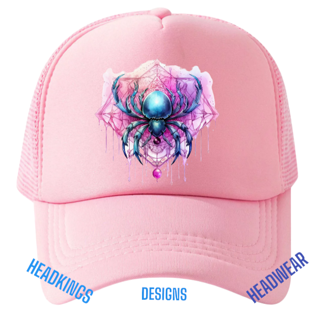 Spider Hat Adjustable Snapback Trucker Hat Spider Web Poisonous Scary Spider Hat