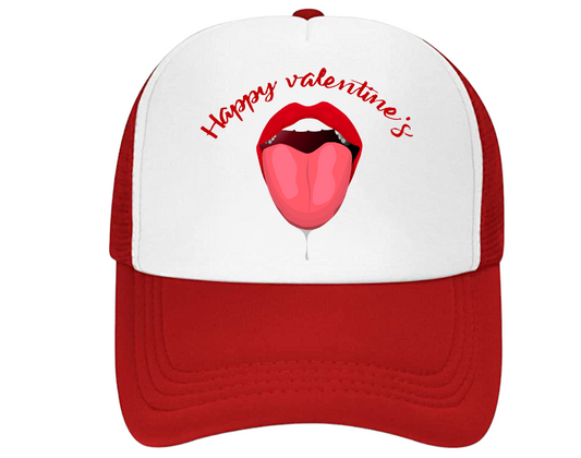 Valentines Hat Trucker Hat Adjustable Snapback Drooling Red Lips Valentines Gift