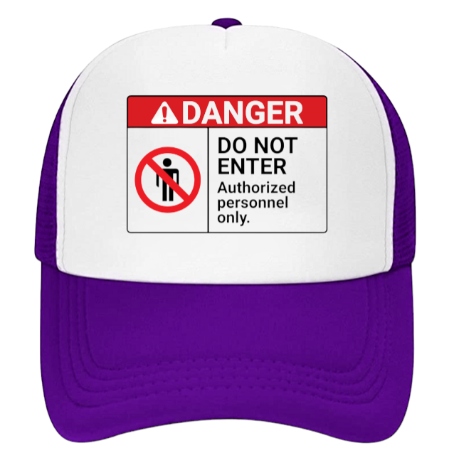 Danger Do Not Enter Hat Trucker Hat Adjustable Snapback Hat Safety Hat Funny Hat