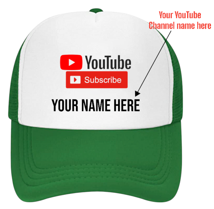 YouTube Custom Hat Subscribe Channel Social Media Followers Business Fans Gift