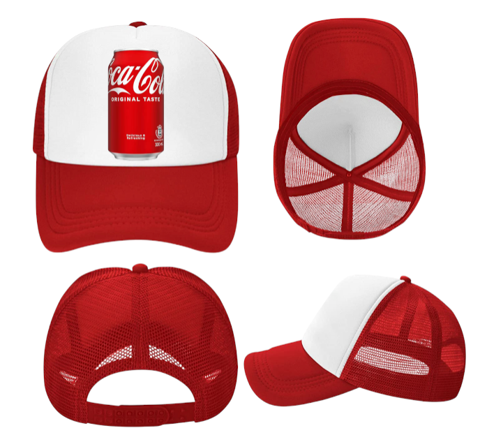 Soda Hat Pepsi Hat Adjustable Snapback Trucker Hat Coca-Cola Soda Hat Beverage