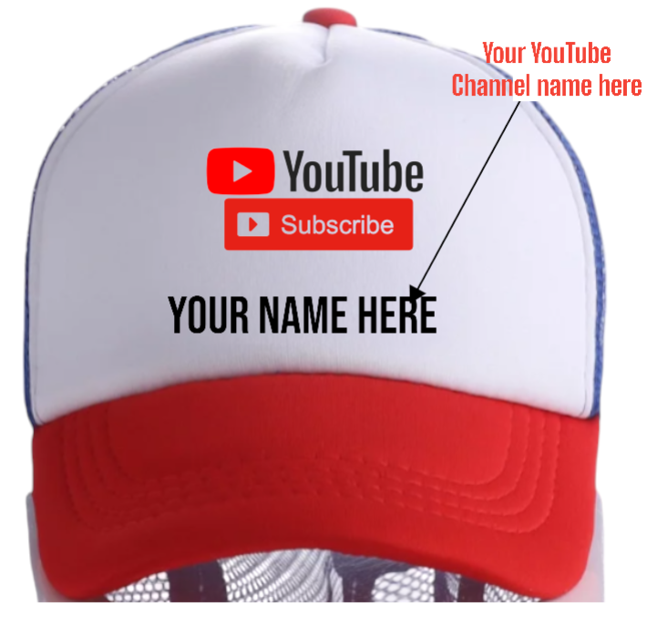 YouTube Custom Hat Subscribe Channel Social Media Followers Business Fans Gift