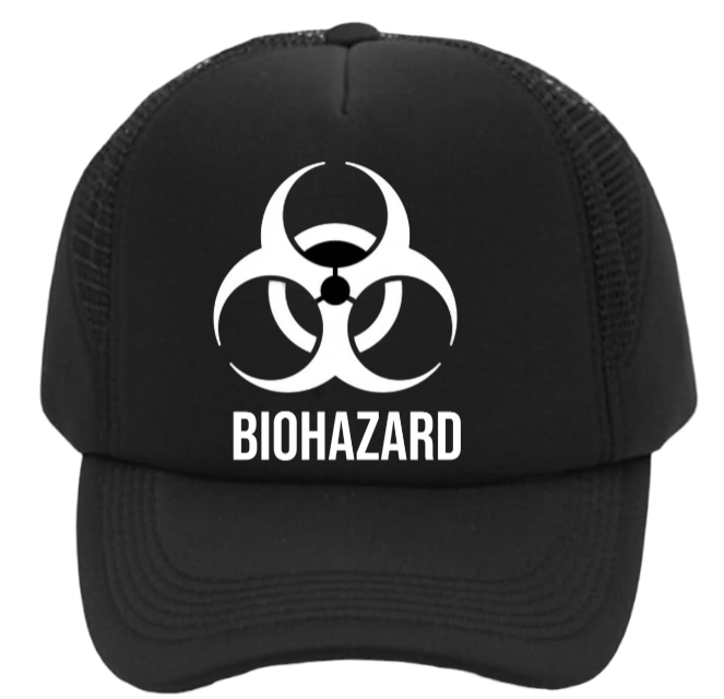 Biohazard Hat Caution Trucker Hat Adjustable Snapback Hat Outdoors Hat Biohazard