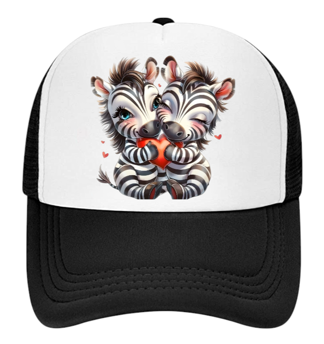 Dodgers Baseball Hat Adjustable Snapback Trucker Hat Anime Zebra Hat Love Hearts
