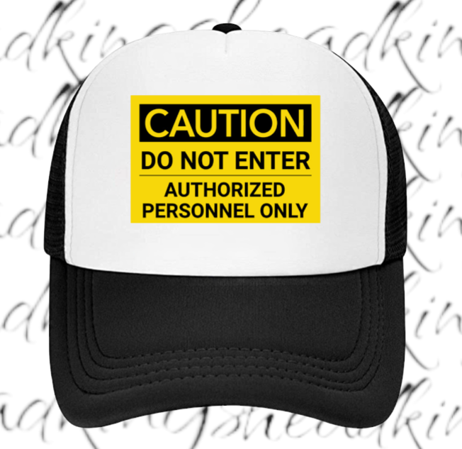 Funny Hat Caution Do Not Enter Hat Adjustable Trucker Hat Playful Safety Hat