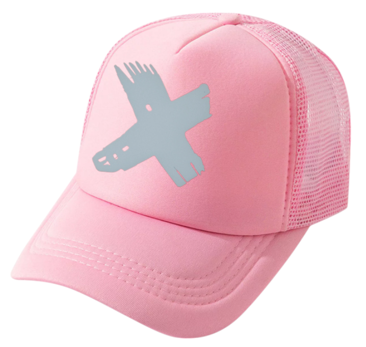 Discontinued X Hat Adjustable Snapback Trucker Hat Wink Smiley Face Skeleton Hat