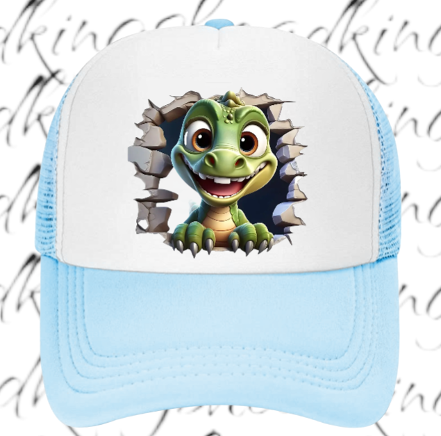Funny Hat Baby Dinosaur Hat Adjustable Snapback Trucker Hat Cute Baby Dino Anime