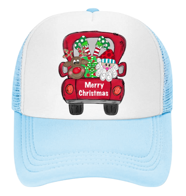 Santa Hat Adjustable Snapback Trucker Hat Santa Gift Elf Deer Christmas Gift Hat