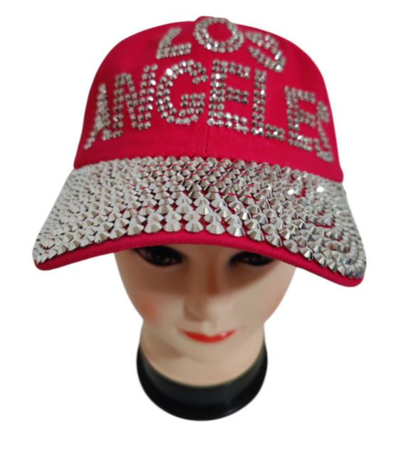 Los Angeles Hat Crystals Adjustable LA Baseball Hat with Crystals Women Hat Gift