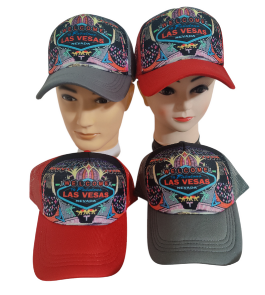 Las Vegas Hat Adjustable Snapback Trucker Hat Colorful Las Vegas City Casino Hat
