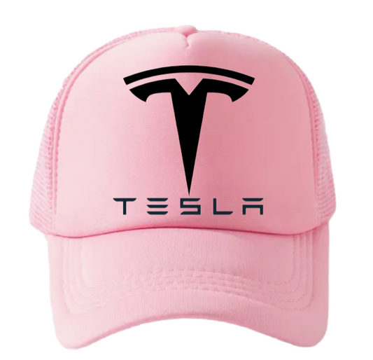 Tesla Hat Adjustable Snapback Trucker Outdoors Hat Tesla Gift Car Lover Hat Pink