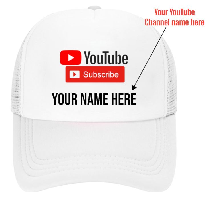 YouTube Custom Hat Subscribe Channel Social Media Followers Business Fans Gift