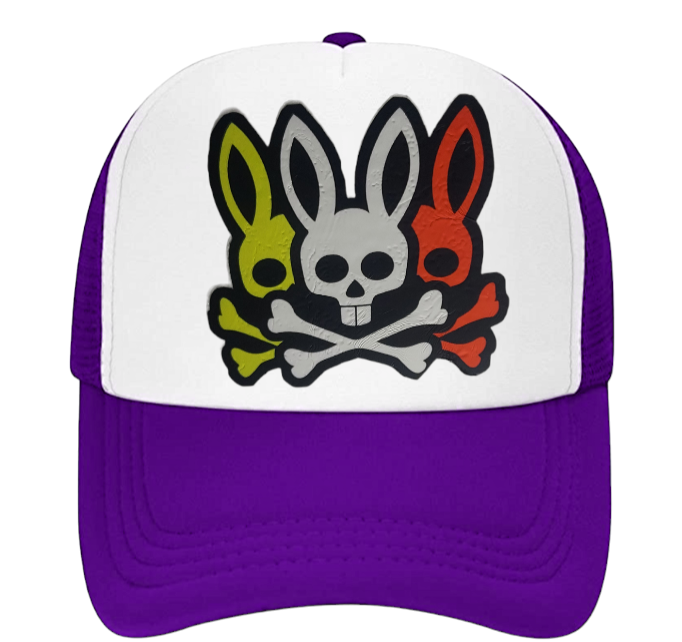 Bunny Hat Adjustable Snapback Trucker Hat Snapback Three Bunny Skulls Hat