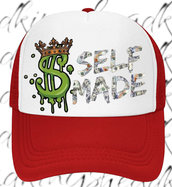 Dollar King Hat Adjustable Snapback Trucker Hat Self Made Dollar Money Hat