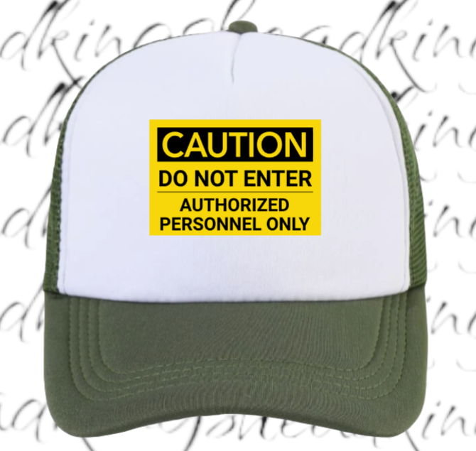 Funny Hat Caution Do Not Enter Hat Adjustable Trucker Hat Playful Safety Hat