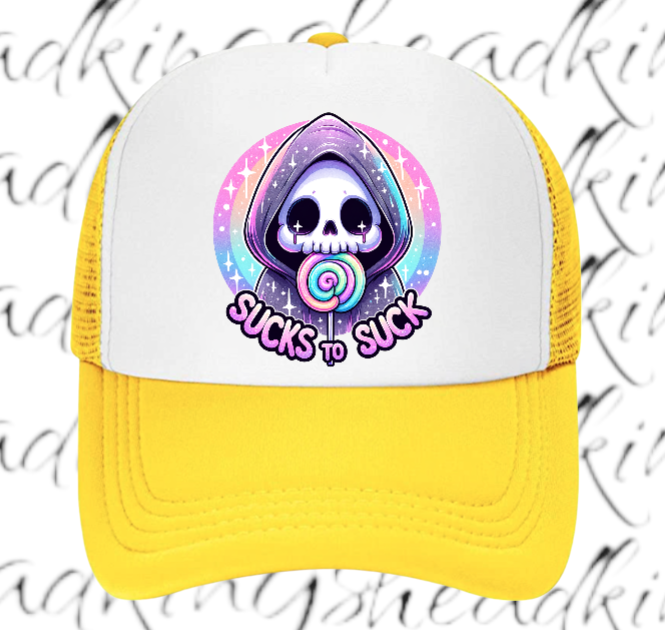 Funny Hat Adjustable Snapback Trucker Hat Sucks To Suck Hat Lollipop Hat Candy