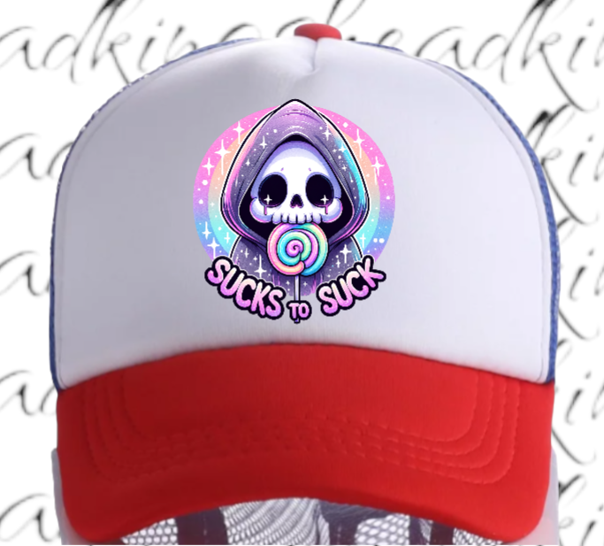 Funny Hat Adjustable Snapback Trucker Hat Sucks To Suck Hat Lollipop Hat Candy