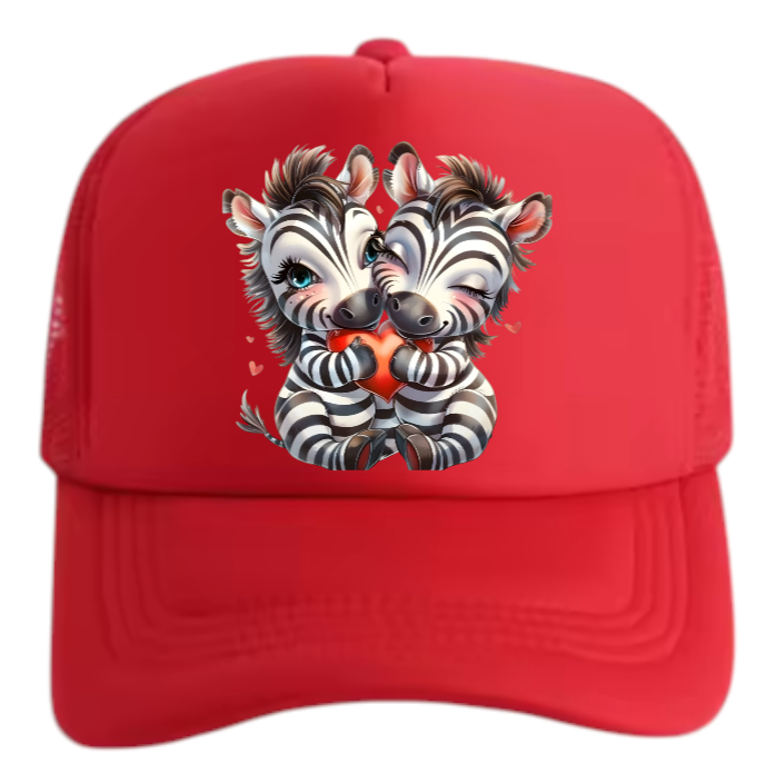 Dodgers Baseball Hat Adjustable Snapback Trucker Hat Anime Zebra Hat Love Hearts