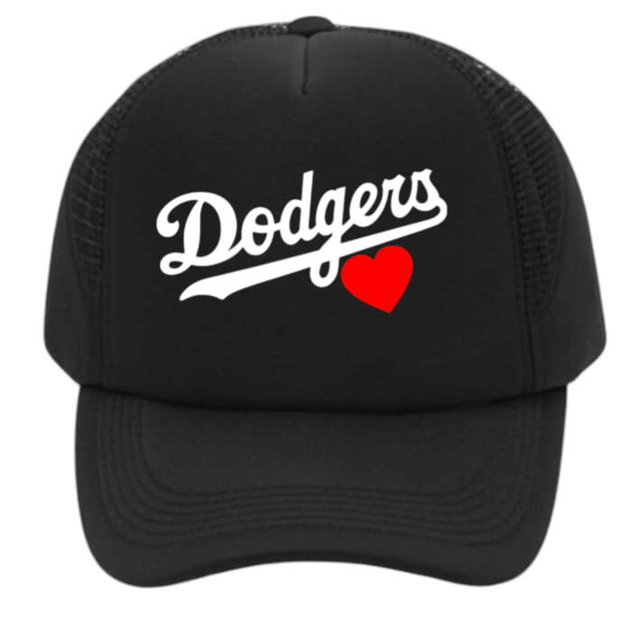 Dodgers Hat Adjustable Snapback Trucker Hat Dodgers Love Hearts Los Angeles Hat