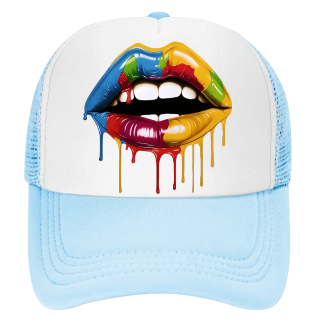 Valentines Hat Trucker Hat Adjustable Snapback Drooling Red Lips Valentines Gift