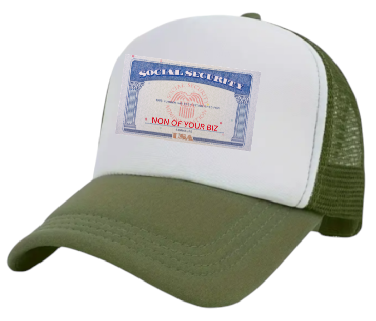 Social Security Hat Adjustable Snapback Trucker Hat Non Of Your Biz Funny Hat