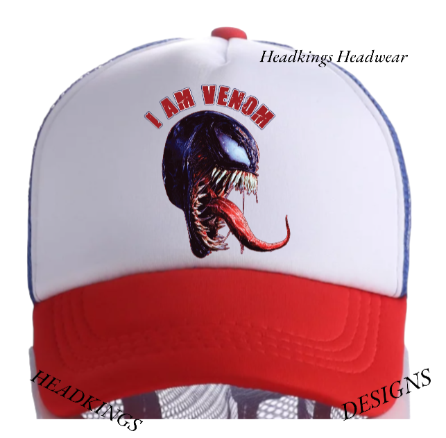 Venom Head Hat Adjustable Snapback Trucker Hat Scary Horror I Am Venom Movie Hat