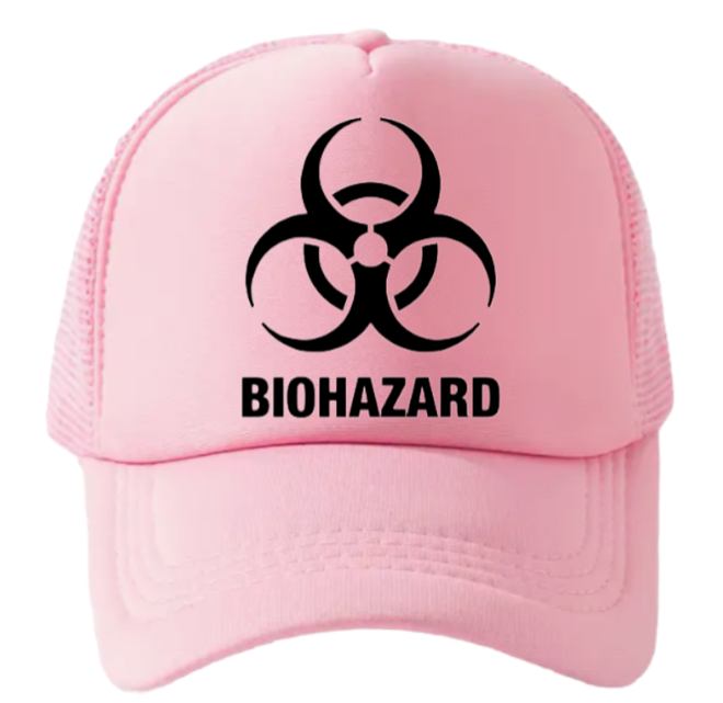 Biohazard Hat Caution Trucker Hat Adjustable Snapback Hat Outdoors Hat Biohazard