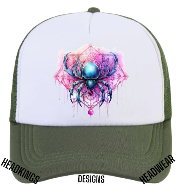 Spider Hat Adjustable Snapback Trucker Hat Spider Web Poisonous Scary Spider Hat
