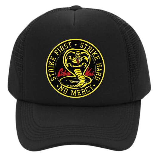 Cobra Hat Adjustable Snapback Trucker Hat Cobra Snake No Mercy Strike Hard Hat