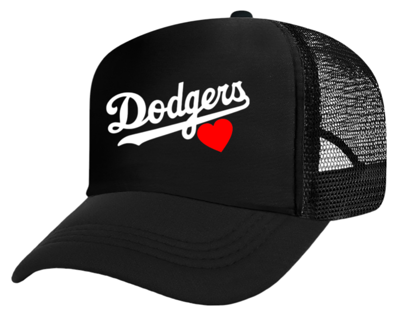 Dodgers Hat Adjustable Snapback Trucker Hat Dodgers Love Hearts Los Angeles Hat