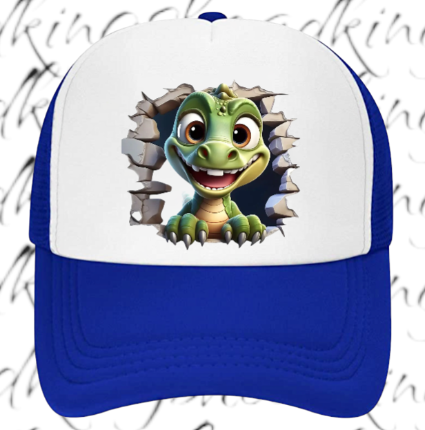 Funny Hat Baby Dinosaur Hat Adjustable Snapback Trucker Hat Cute Baby Dino Anime
