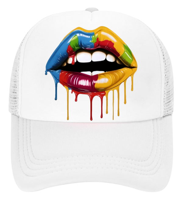 Valentines Hat Trucker Hat Adjustable Snapback Drooling Red Lips Valentines Gift