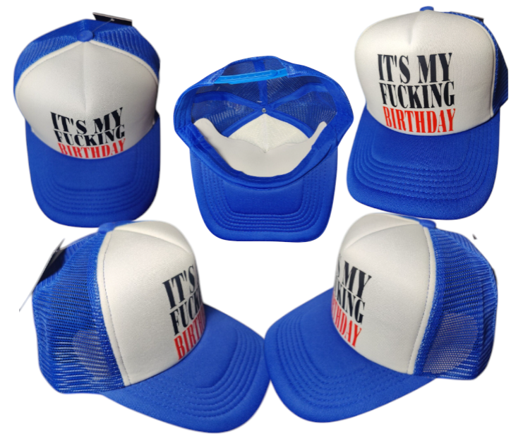 Birthday Hat Adjustable Snapback Trucker Hat Outdoors Hat Birthday Gift Hat Blue