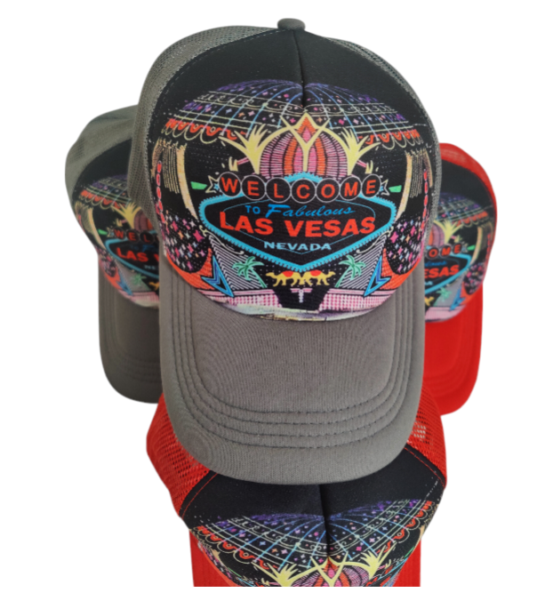 Las Vegas Hat Adjustable Snapback Trucker Hat Colorful Las Vegas City Casino Hat