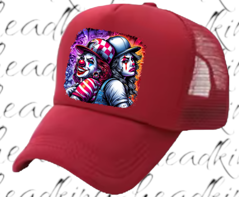 Funny Hat Laugh Now Cry Later Adjustable Snapback Trucker Hat Colorful Clown Hat