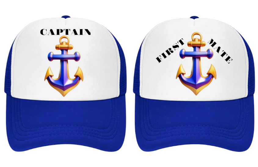 Captain Hat First Mate Hate Adjustable Snapback Trucker Hat Colorful Sea Anchor