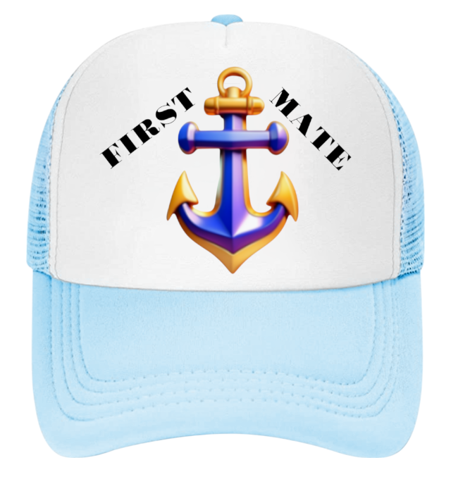Captain Hat First Mate Hate Adjustable Snapback Trucker Hat Colorful Sea Anchor