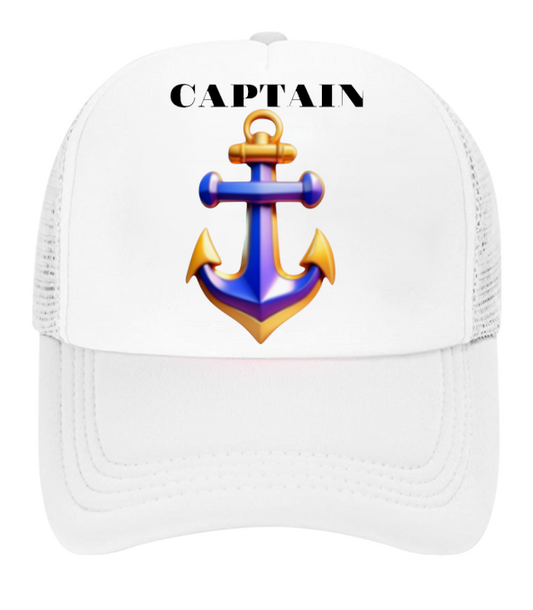 Captain Hat First Mate Hate Adjustable Snapback Trucker Hat Colorful Sea Anchor