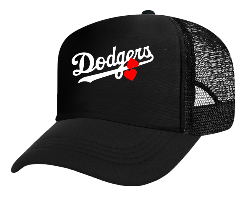 Dodgers Hat Adjustable Snapback Trucker Hat Dodgers Love Hearts Los Angeles Hat