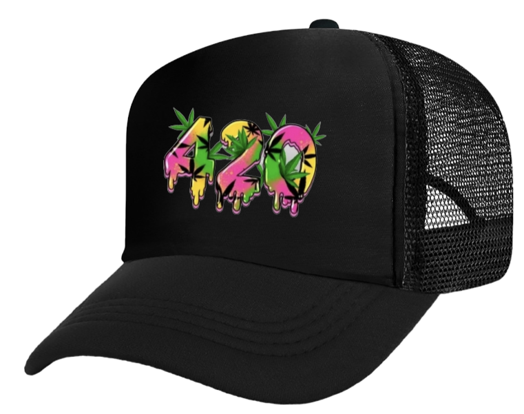 420 Hat Adjustable Snapback Trucker Hat Marijuana Relaxation Outdoors Smoking