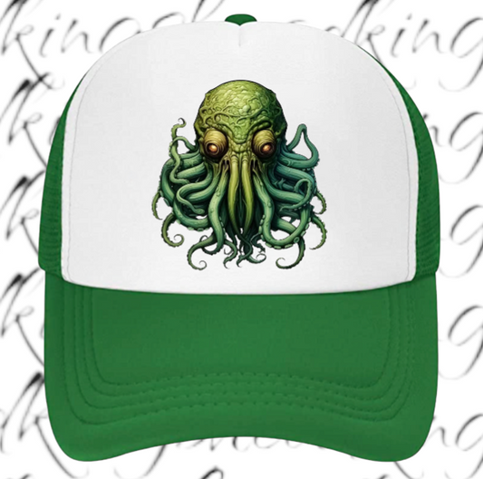 Monster Hat Adjustable Snapback Trucker Hat Alien Sea Ocean Octopus Creature Hat