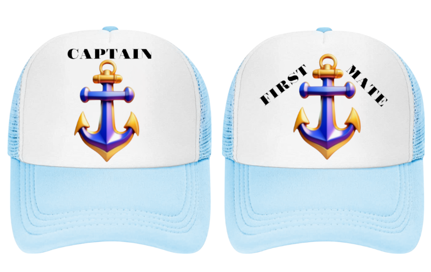Captain Hat First Mate Hate Adjustable Snapback Trucker Hat Colorful Sea Anchor