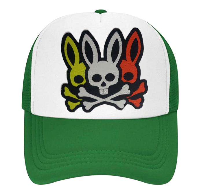 Bunny Hat Adjustable Snapback Trucker Hat Snapback Three Bunny Skulls Hat