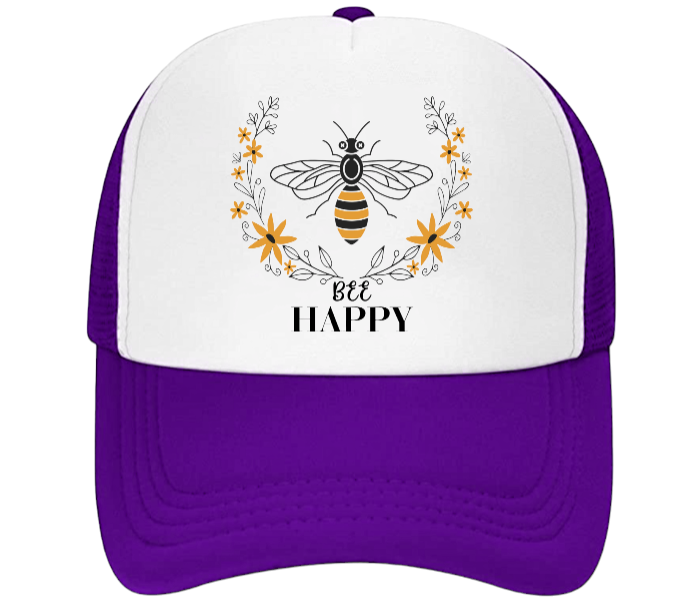 Bee Happy Baseball Hat Trucker Hat Adjustable Snapback BEE Hat